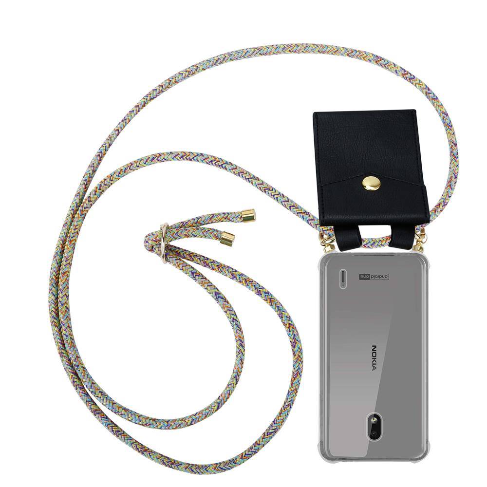 Cadorabo Hülle für Nokia 2.2 Schutzhülle in Gelb Handy Kette Silikon Kordel abnehmbares Etui