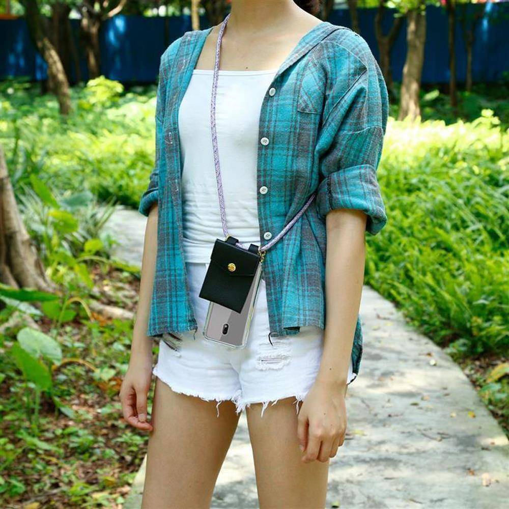 Cadorabo Hülle für Nokia 2.2 Schutzhülle in Lila Handy Kette Silikon Kordel abnehmbares Etui