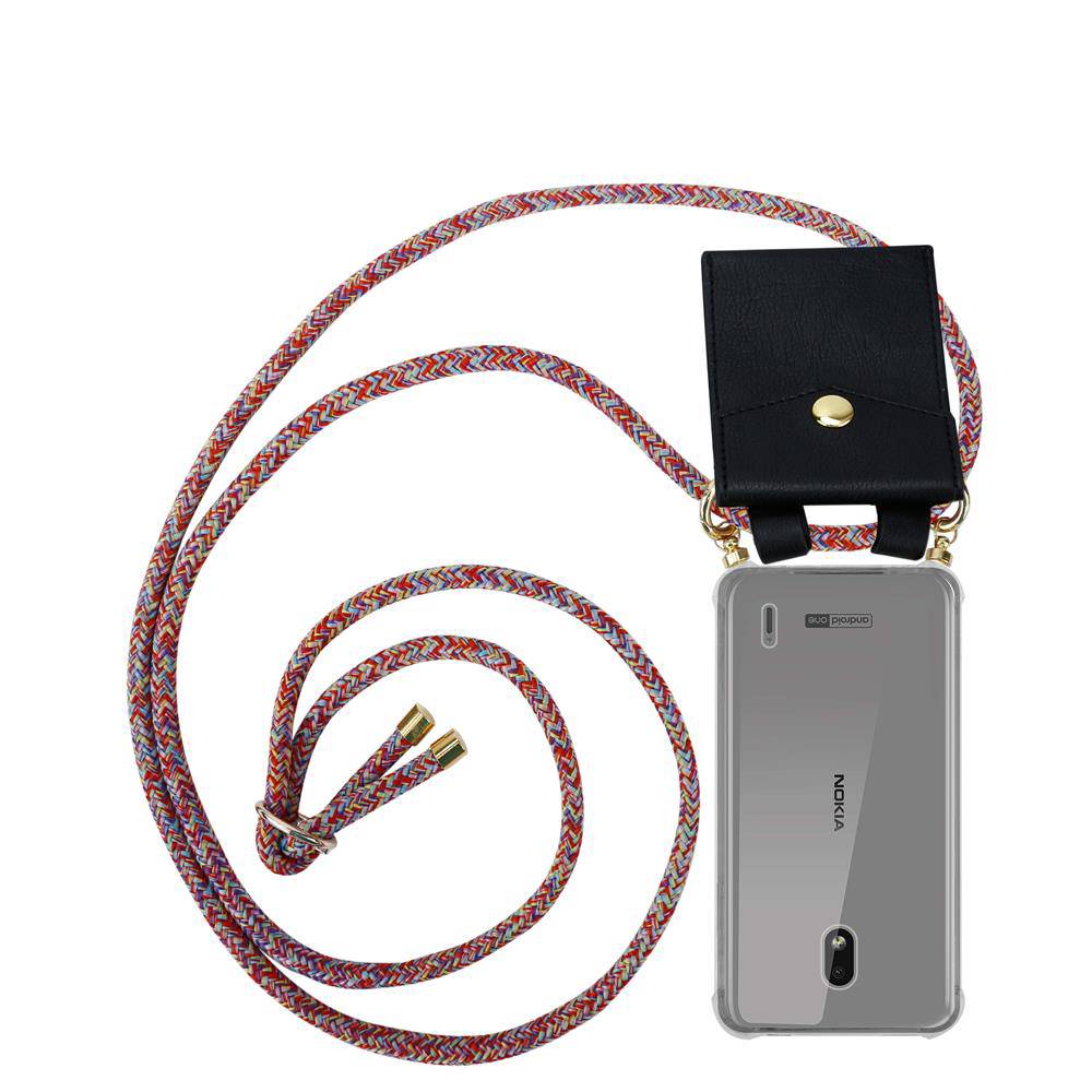 Cadorabo Hülle für Nokia 2.2 Schutzhülle in Rot Handy Kette Silikon Kordel abnehmbares Etui