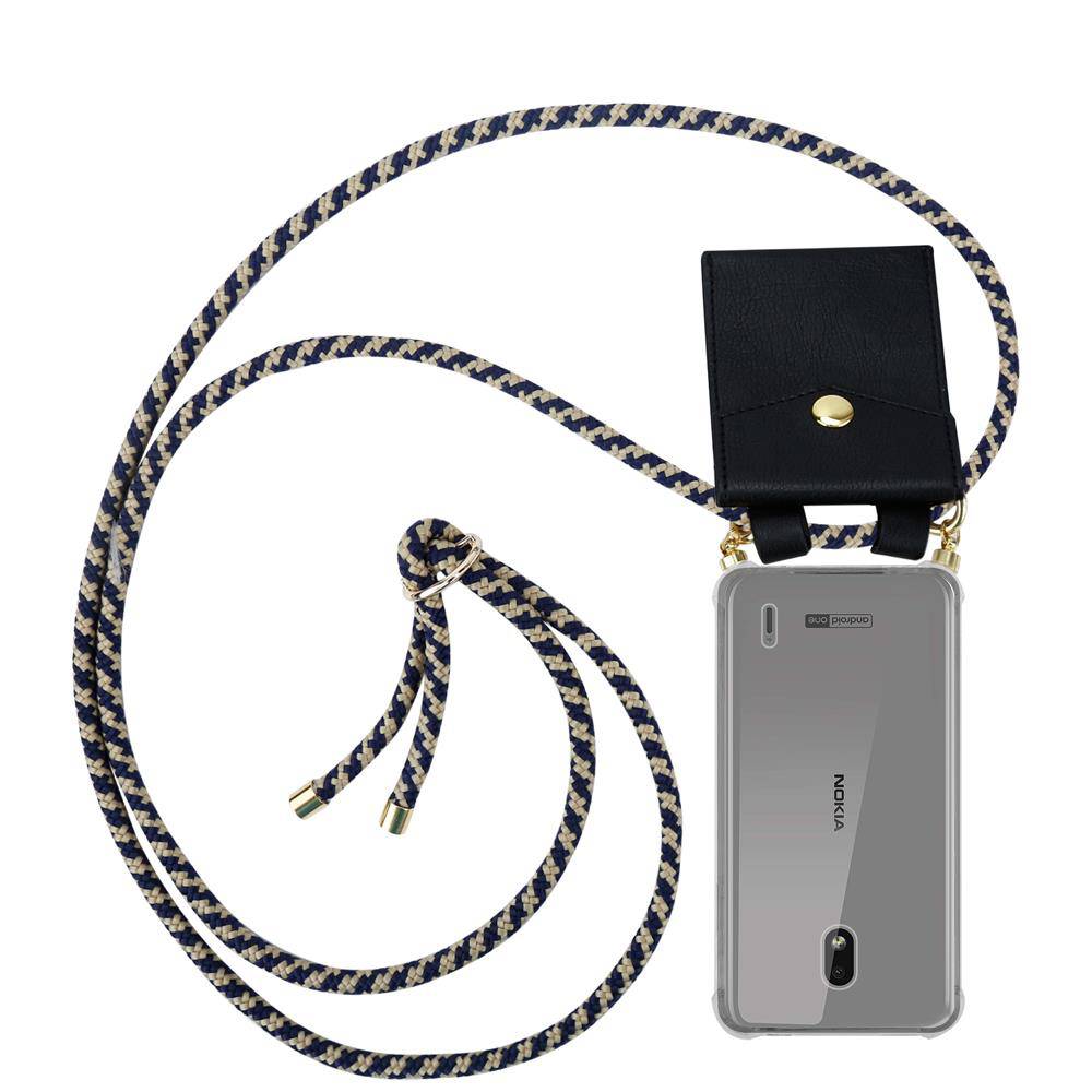 Cadorabo Hülle für Nokia 2.2 Schutzhülle in Blau Handy Kette Silikon Kordel abnehmbares Etui