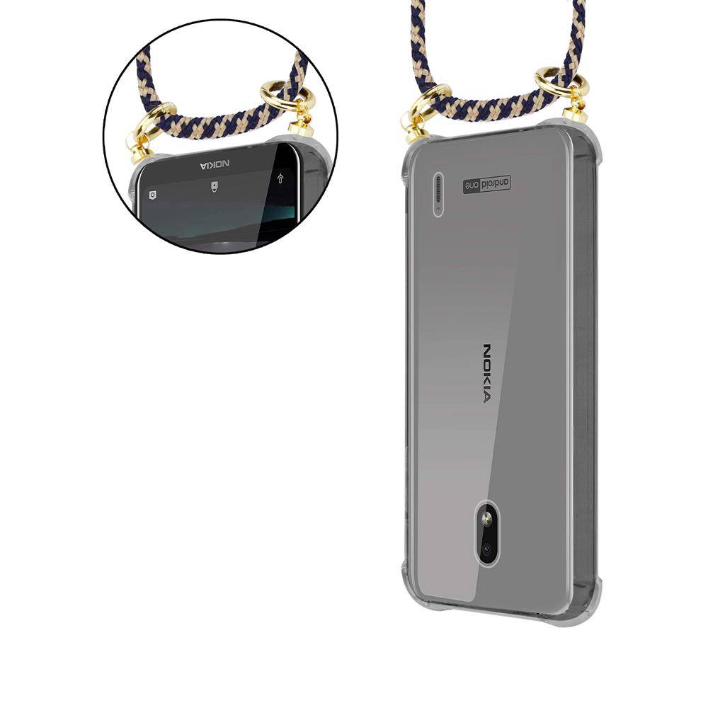 Cadorabo Hülle für Nokia 2.2 Schutzhülle in Blau Handy Kette Silikon Kordel abnehmbares Etui