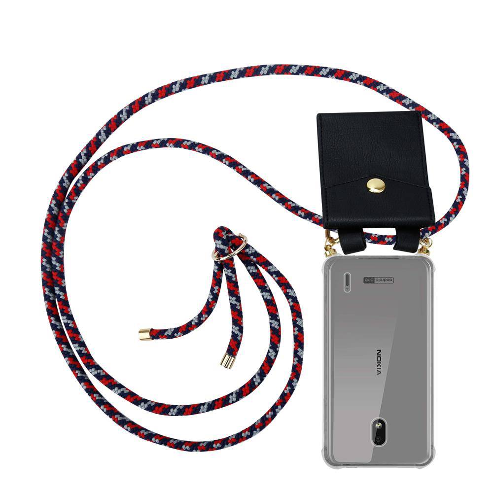 Cadorabo Hülle für Nokia 2.2 Schutzhülle in Blau Handy Kette Silikon Kordel abnehmbares Etui