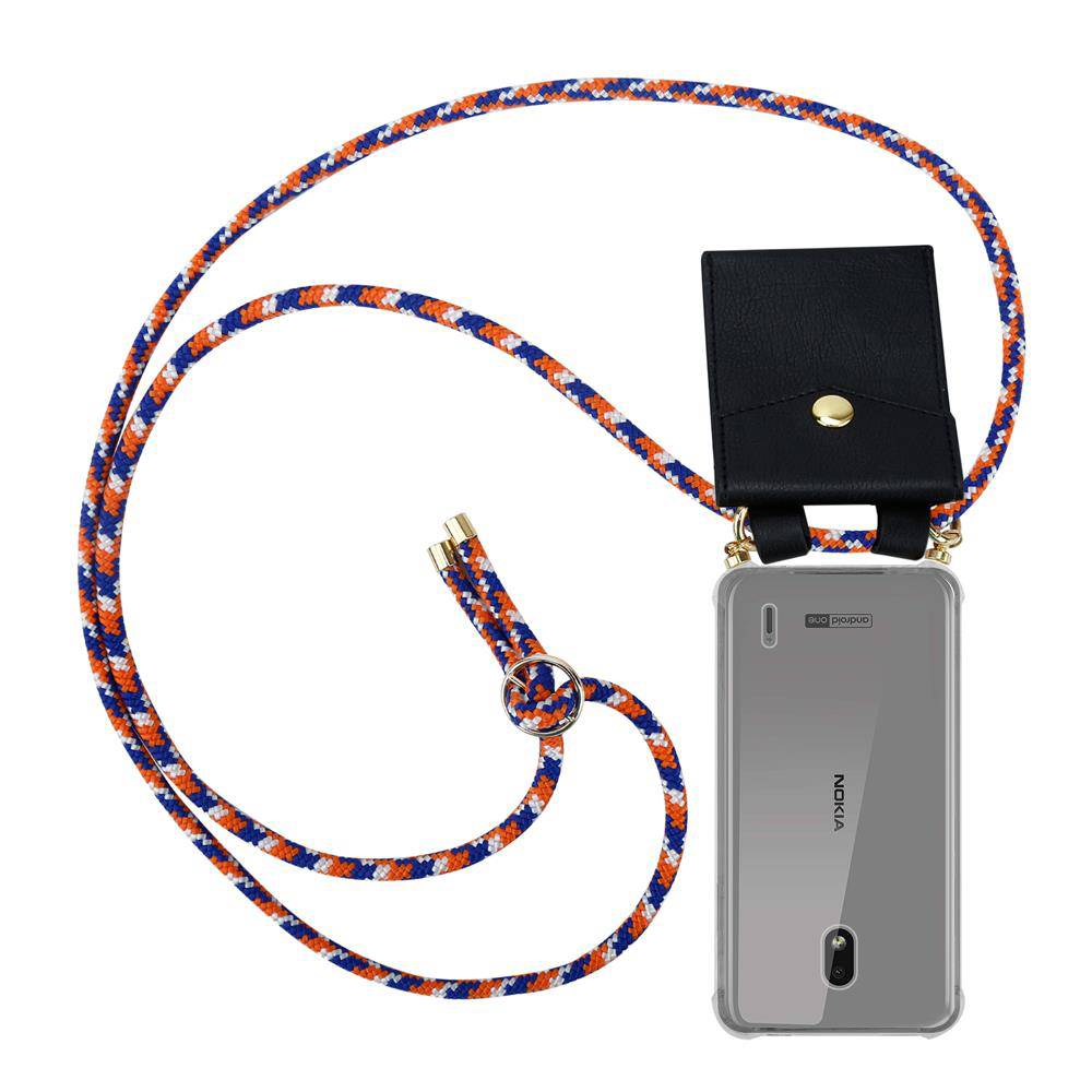 Cadorabo Hülle für Nokia 2.2 Schutzhülle in Blau Handy Kette Silikon Kordel abnehmbares Etui