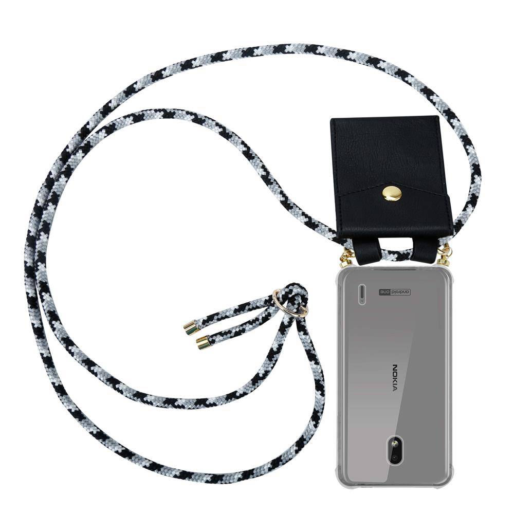 Cadorabo Hülle für Nokia 2.2 Schutzhülle in Grau Handy Kette Silikon Kordel abnehmbares Etui