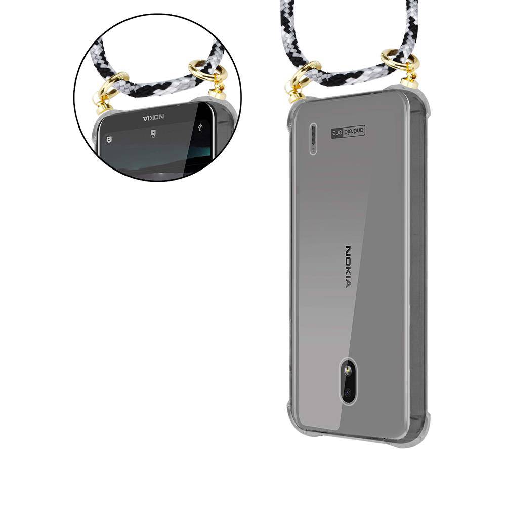 Cadorabo Hülle für Nokia 2.2 Schutzhülle in Grau Handy Kette Silikon Kordel abnehmbares Etui