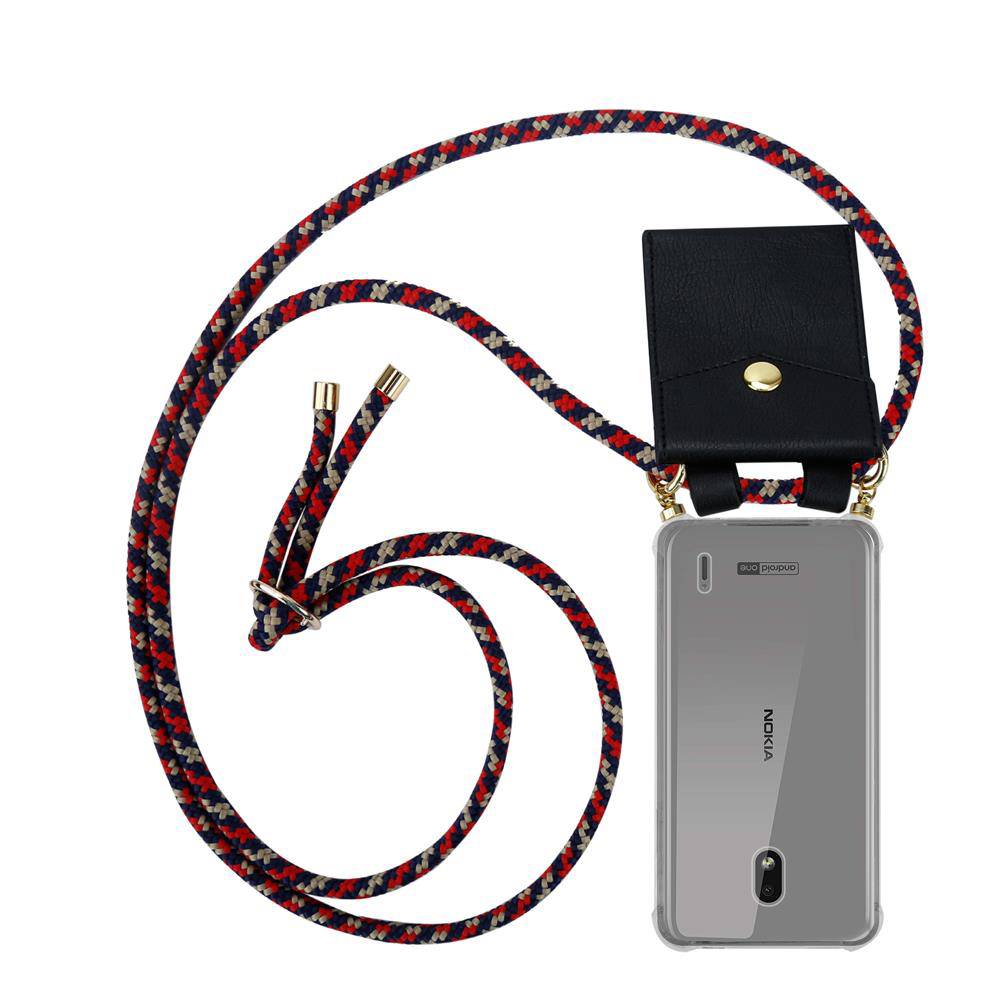 Cadorabo Hülle für Nokia 2.2 Schutzhülle in Blau Handy Kette Silikon Kordel abnehmbares Etui