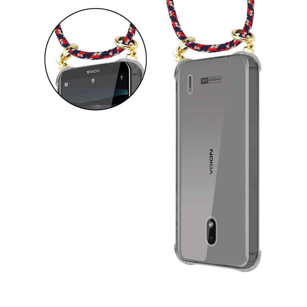 Cadorabo Hülle für Nokia 2.2 Schutzhülle in Blau Handy Kette Silikon Kordel abnehmbares Etui