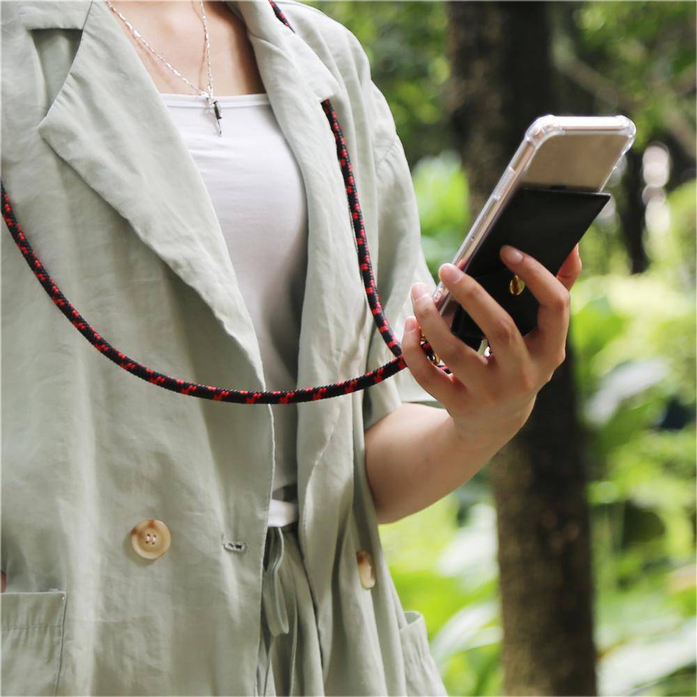 Cadorabo Hülle für Nokia 2.2 Schutzhülle in Schwarz Handy Kette Silikon Kordel abnehmbares Etui