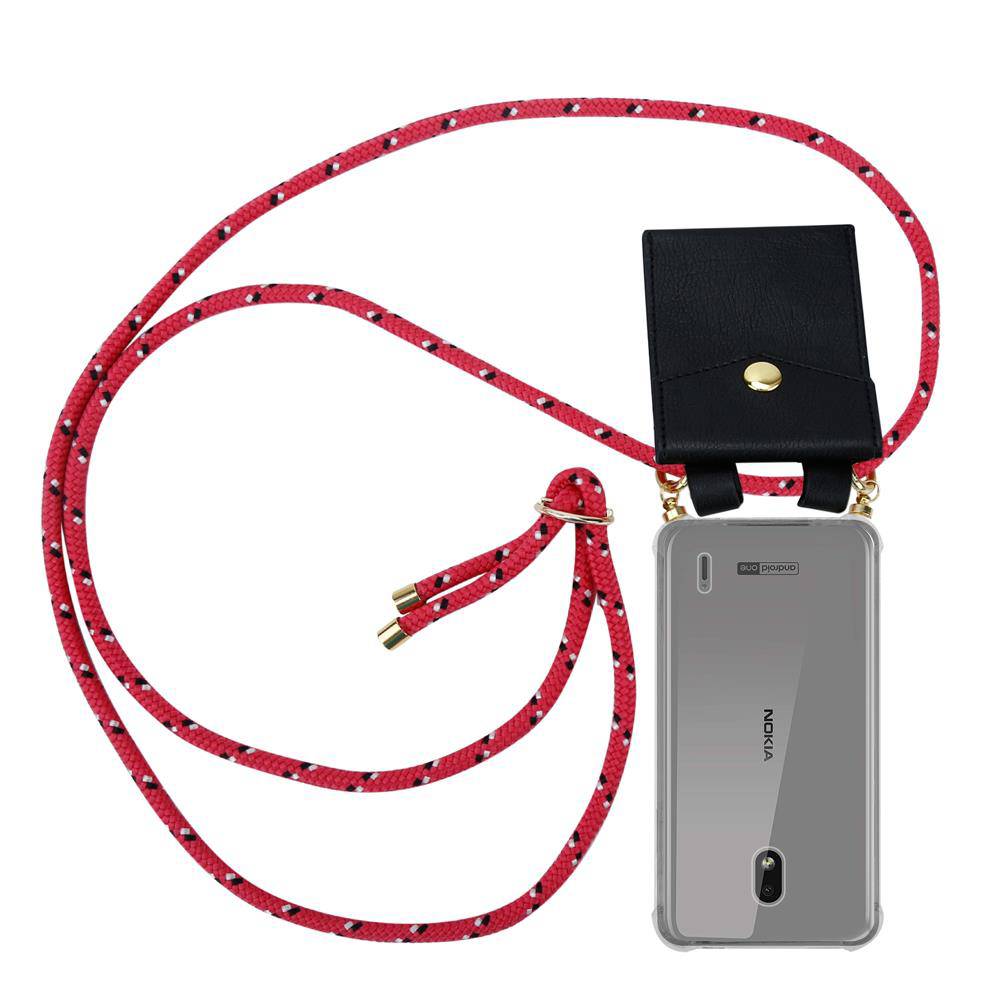 Cadorabo Hülle für Nokia 2.2 Schutzhülle in Pink Handy Kette Silikon Kordel abnehmbares Etui