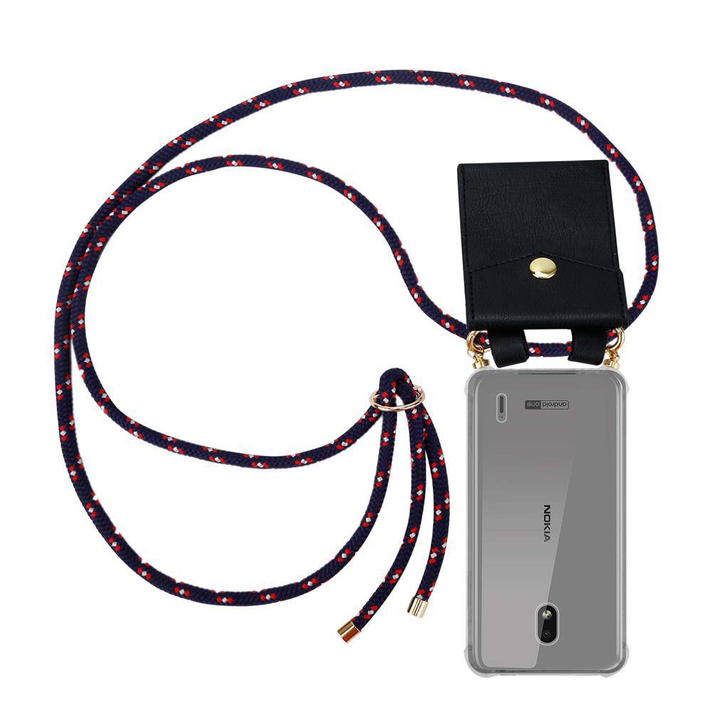 Cadorabo Hülle für Nokia 2.2 Schutzhülle in Blau Handy Kette Silikon Kordel abnehmbares Etui
