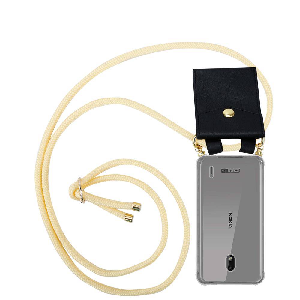 Cadorabo Hülle für Nokia 2.2 Schutzhülle in Gelb Handy Kette Silikon Kordel abnehmbares Etui
