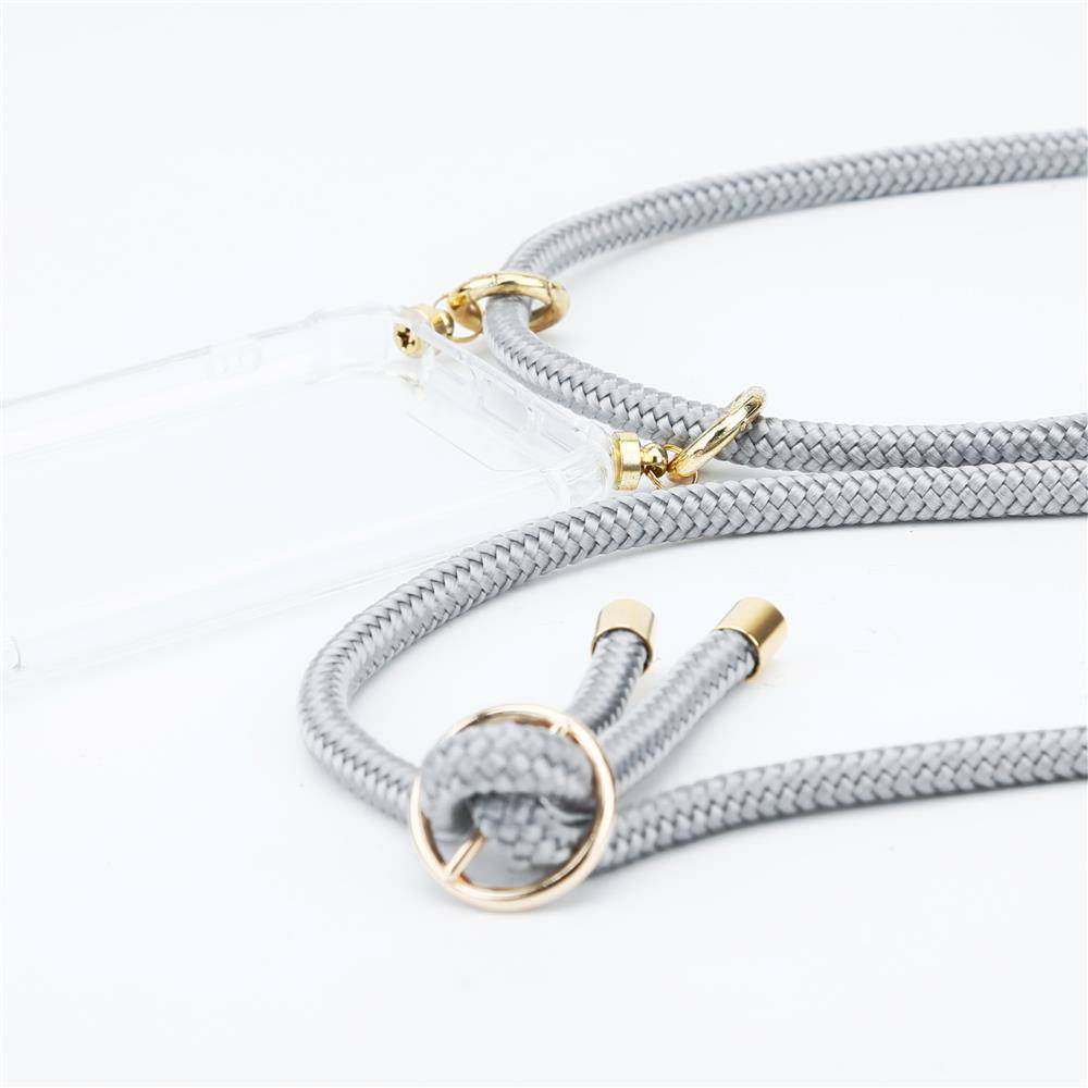 Cadorabo Hülle für Nokia 2.2 Schutzhülle in Grau Handy Kette Silikon Kordel abnehmbares Etui