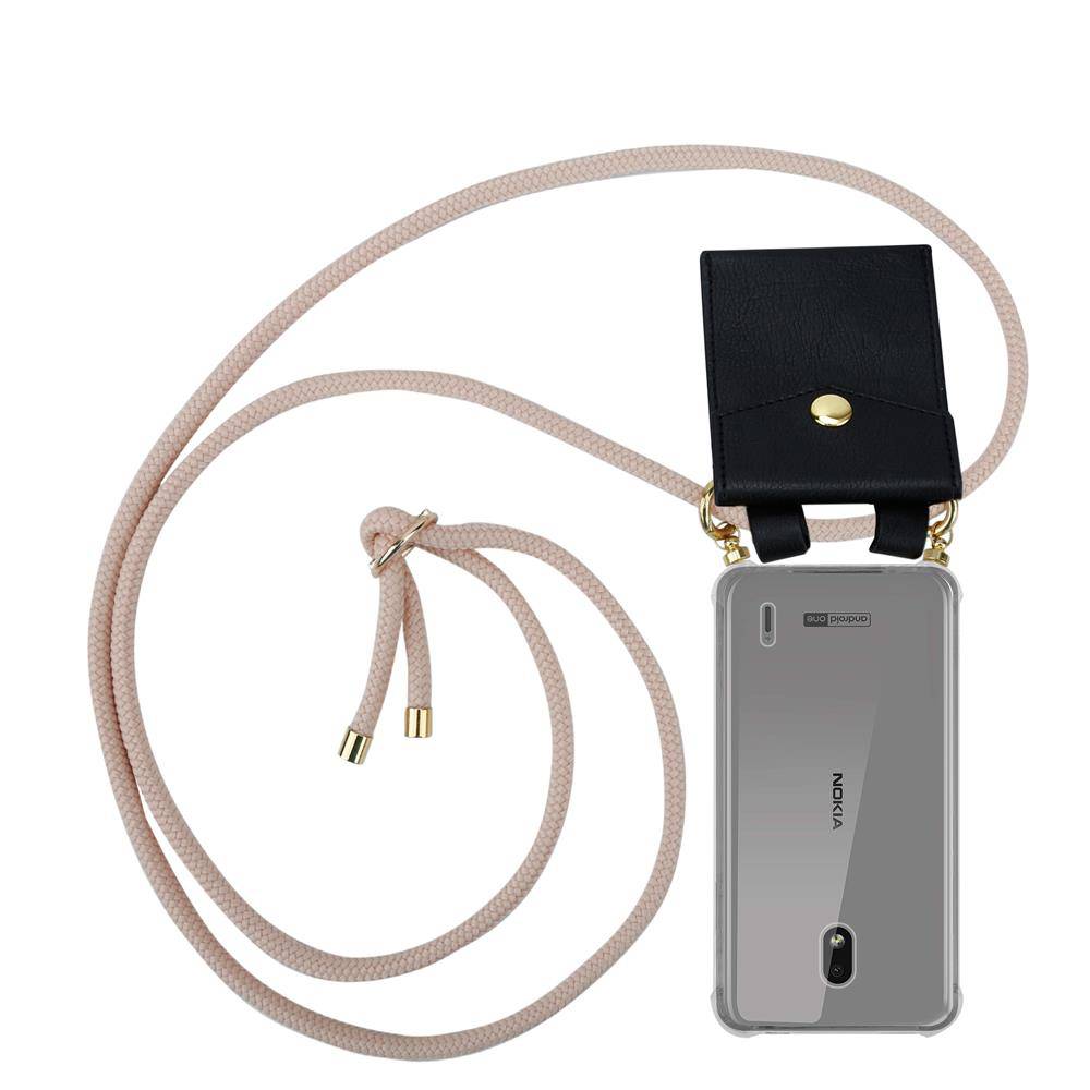 Cadorabo Hülle für Nokia 2.2 Schutzhülle in Rosa Handy Kette Silikon Kordel abnehmbares Etui
