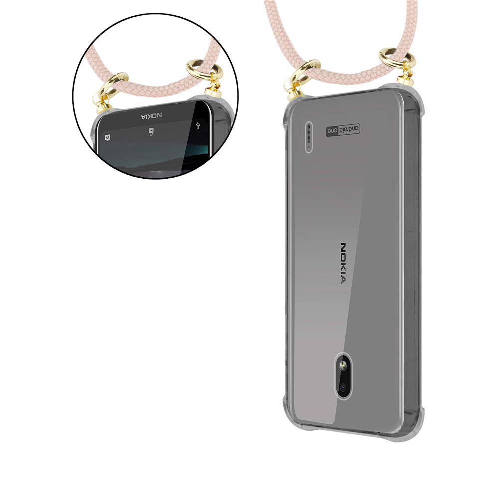 Cadorabo Hülle für Nokia 2.2 Schutzhülle in Rosa Handy Kette Silikon Kordel abnehmbares Etui