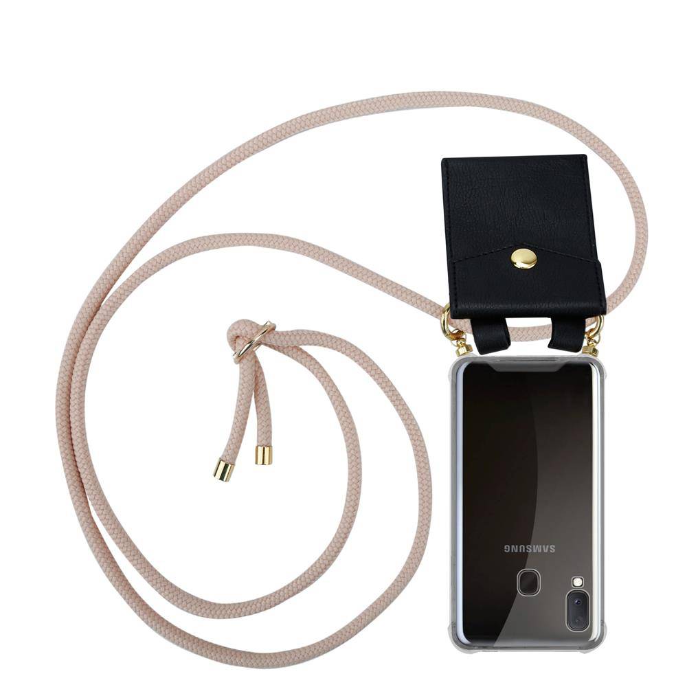 Cadorabo Hülle für Samsung Galaxy A10e / A20e Schutzhülle in Rosa Handy Kette Silikon Kordel abnehmbares Etui