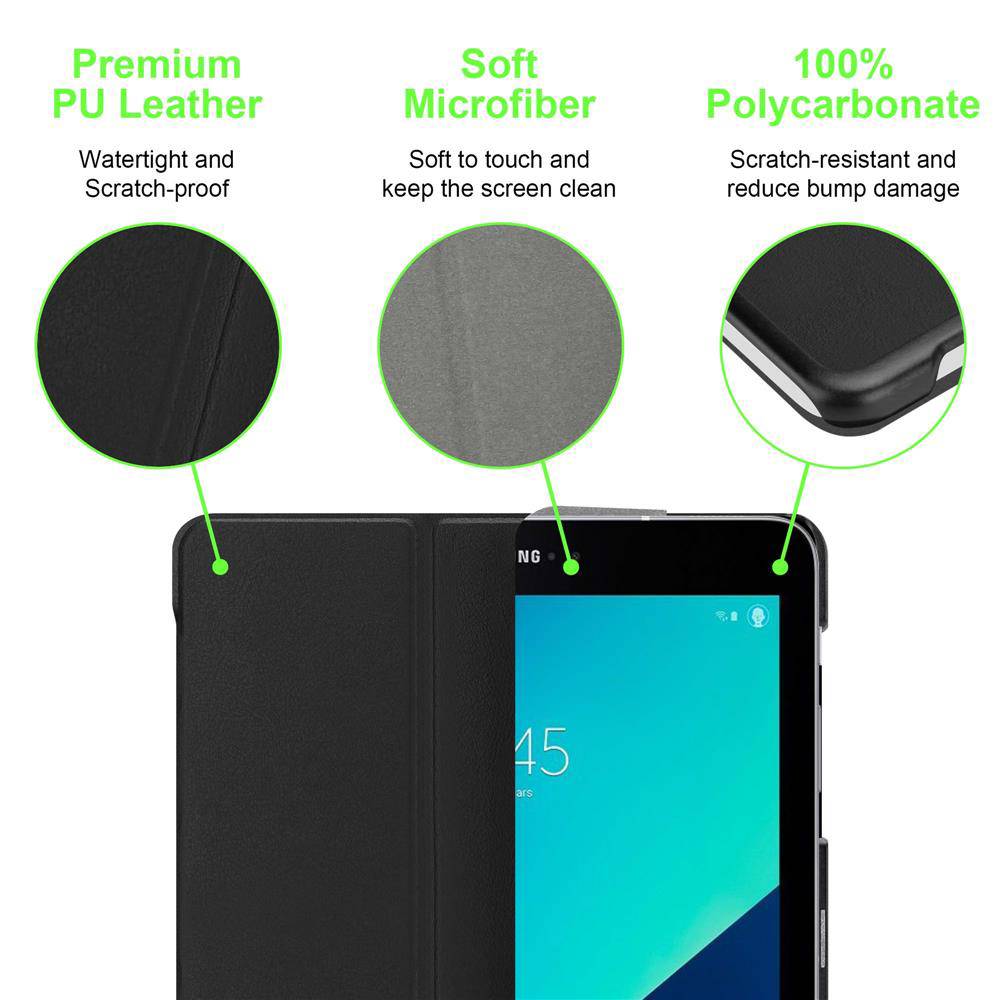Cadorabo Schutzhülle für Samsung Galaxy Tab S3 (9.7 Zoll) Tablet Hülle in Schwarz Etui Case Cover Tasche Auto Wake up