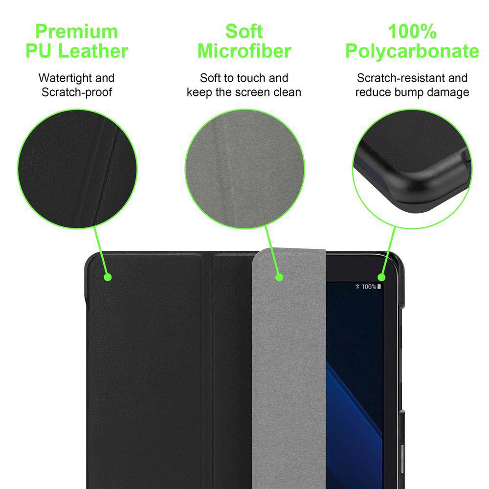 Cadorabo Schutzhülle für Samsung Galaxy Tab A 2016 (10.1 Zoll) Tablet Hülle in Schwarz Etui Case Cover Tasche Auto Wake