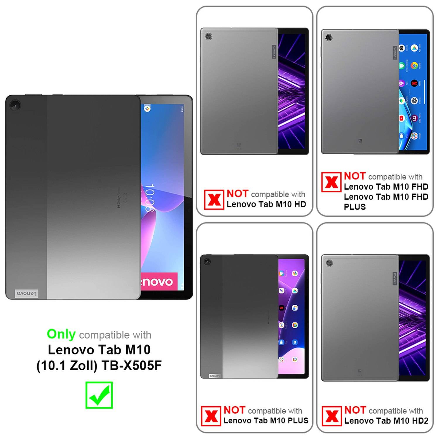 Cadorabo Hülle für Lenovo Tab M10 (10.1 Zoll) TB-X505F Tablet Hülle in Rosa Schutzhülle Etui Case Tasche Cover