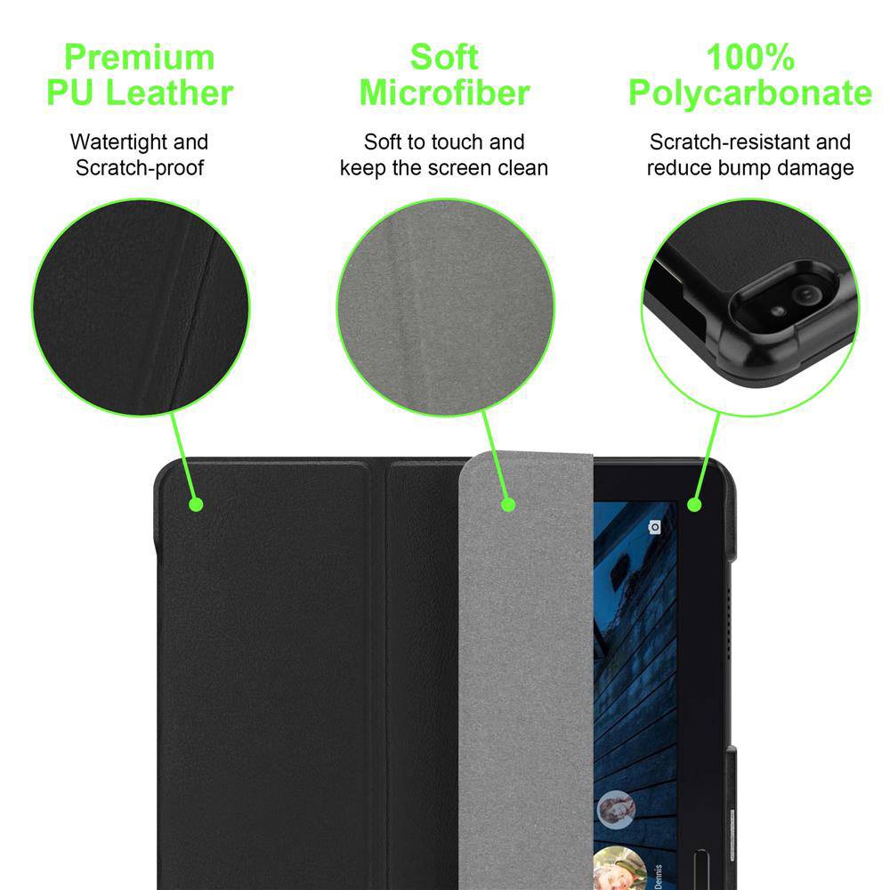Cadorabo Schutzhülle für Lenovo Tab P10 (10.1 Zoll) Tablet Hülle in Schwarz Etui Case Cover Tasche Auto Wake up