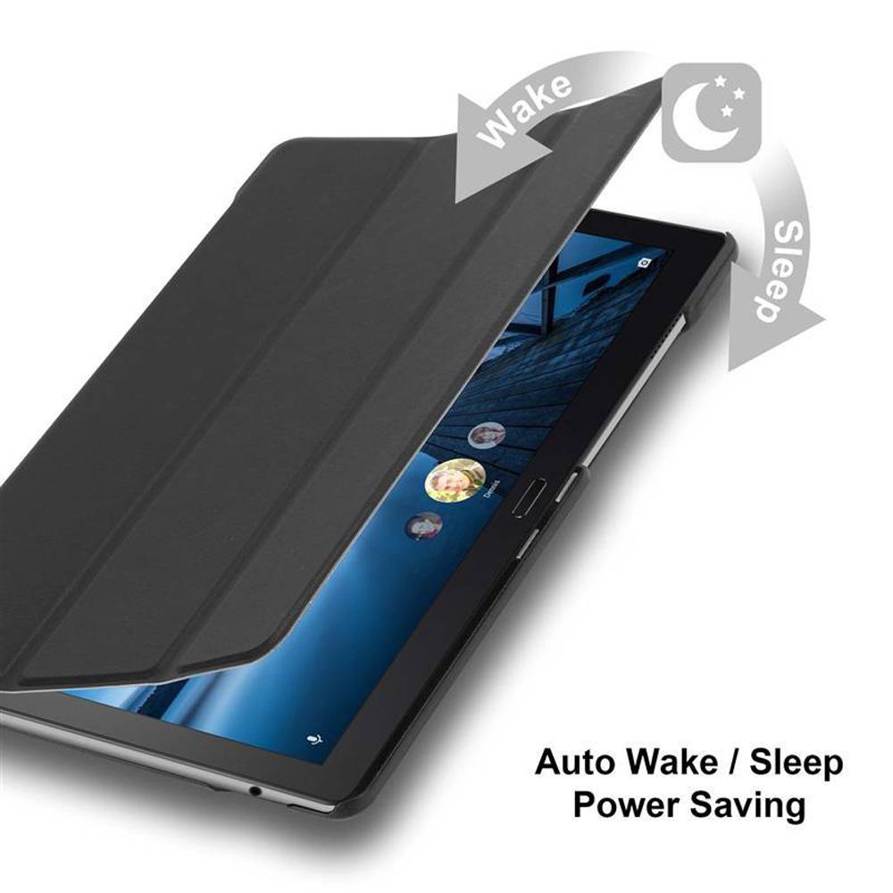 Cadorabo Schutzhülle für Lenovo Tab P10 (10.1 Zoll) Tablet Hülle in Schwarz Etui Case Cover Tasche Auto Wake up