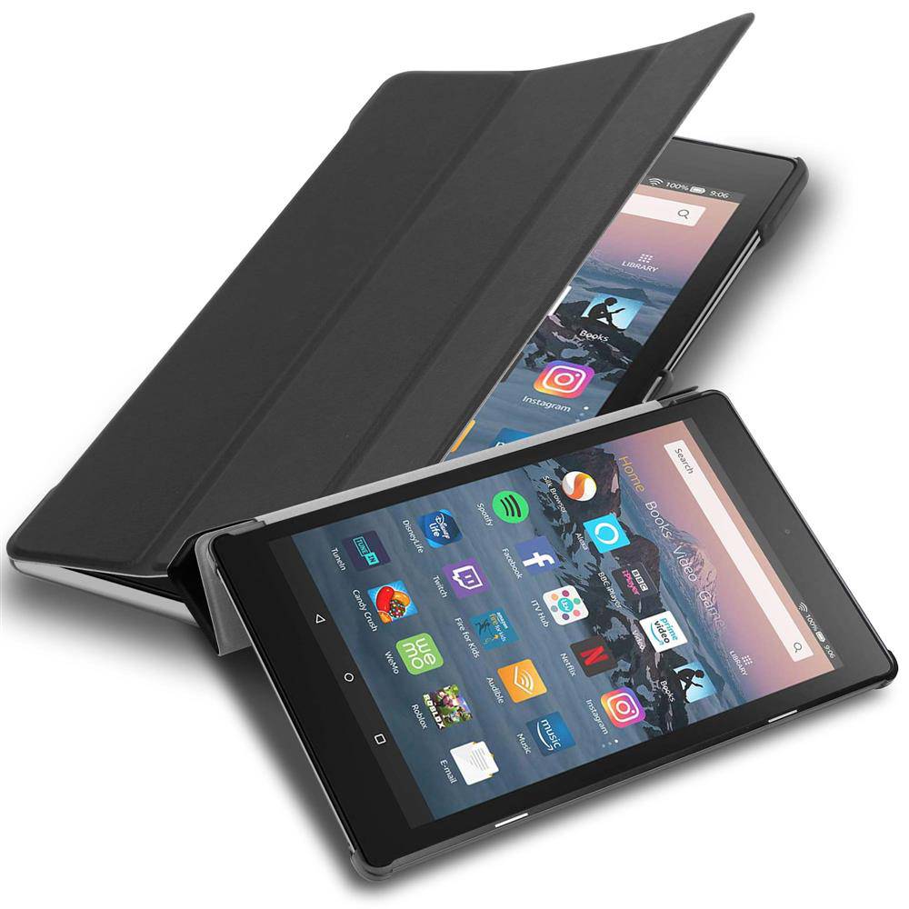 Cadorabo Schutzhülle für Kindle FIRE HD 8 2017 / 2018 (7. und 8. Gen.) Tablet Hülle in Schwarz Etui Case Cover Tasche
