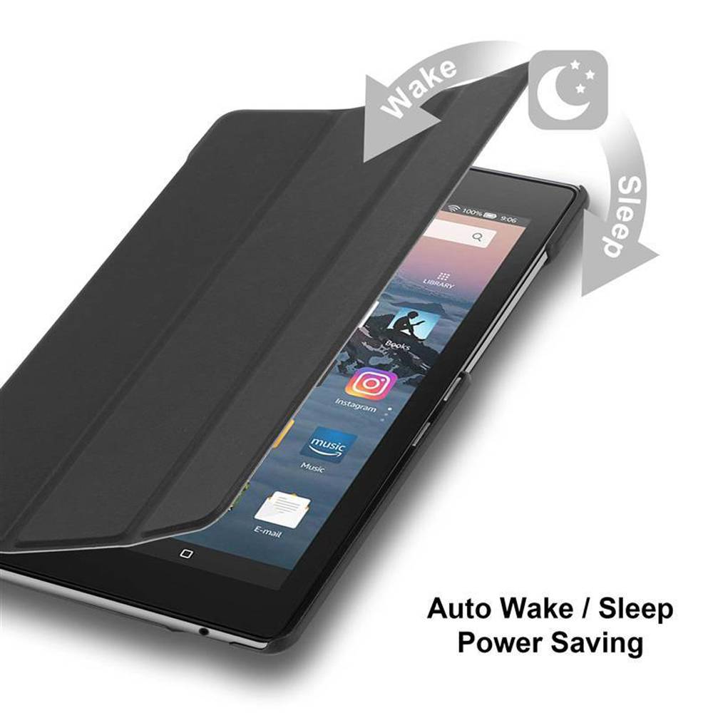 Cadorabo Schutzhülle für Kindle FIRE HD 8 2017 / 2018 (7. und 8. Gen.) Tablet Hülle in Schwarz Etui Case Cover Tasche