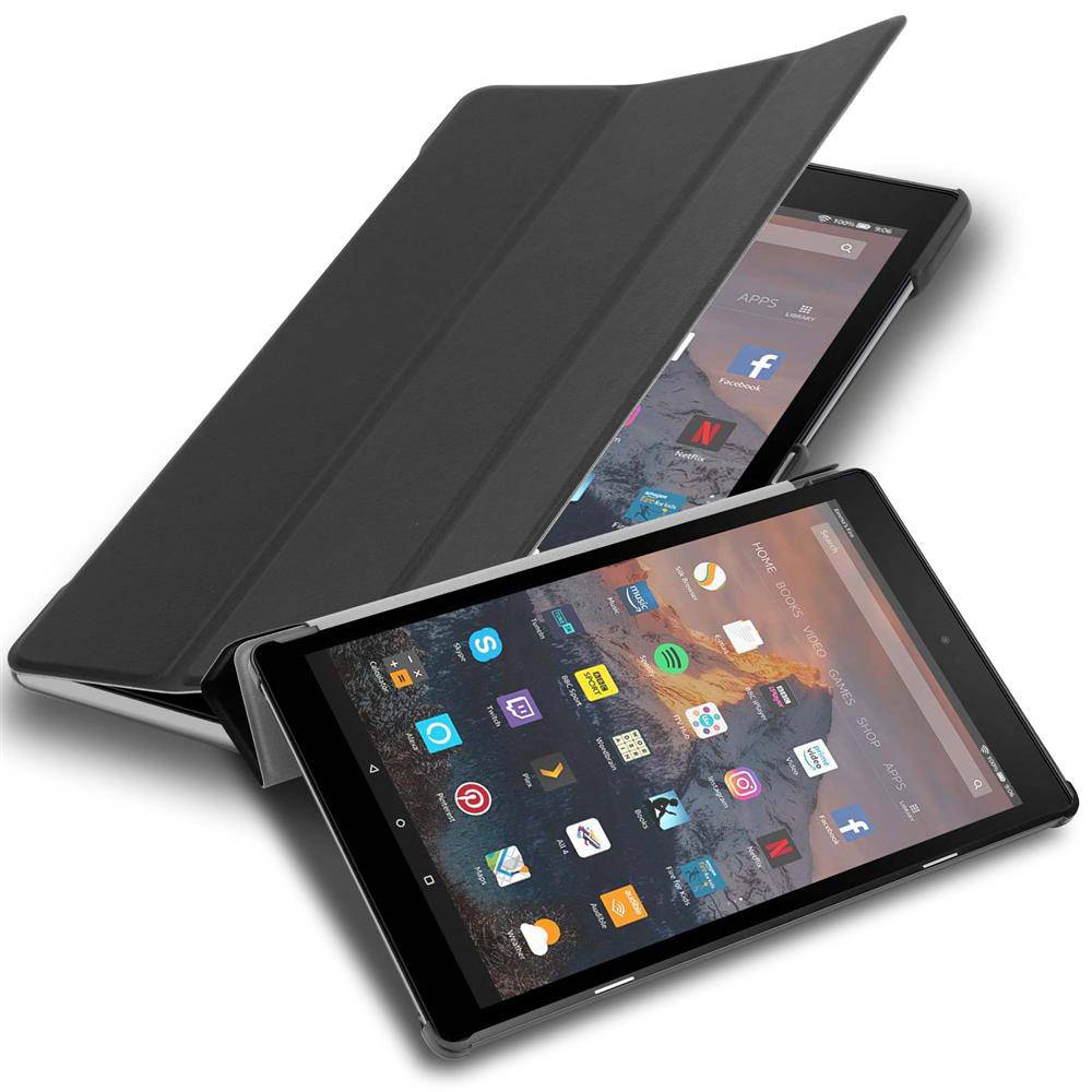 Cadorabo Schutzhülle für Kindle FIRE HD 10 2017 (7. Gen.) Tablet Hülle in Schwarz Etui Case Cover Tasche Auto Wake up