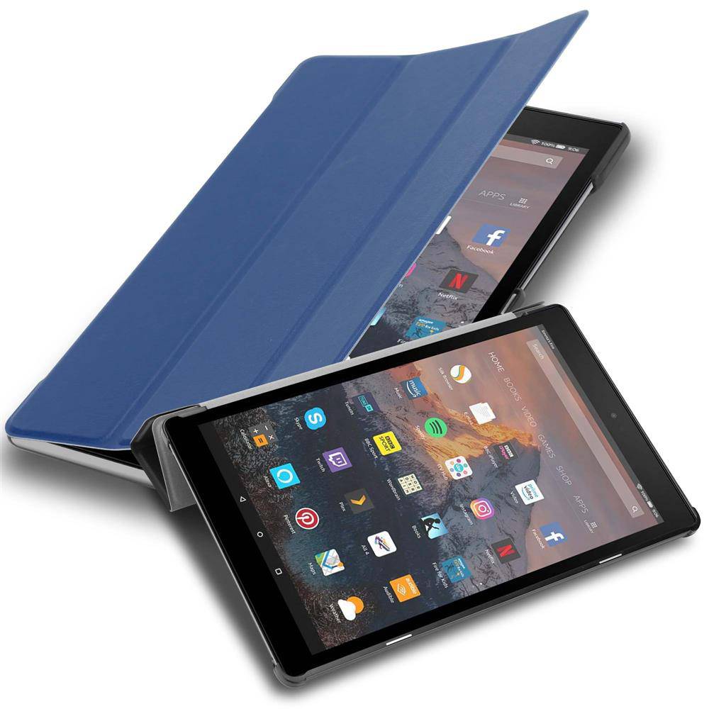 Cadorabo Schutzhülle für Kindle FIRE HD 10 2017 (7. Gen.) Tablet Hülle in Blau Etui Case Cover Tasche Auto Wake up