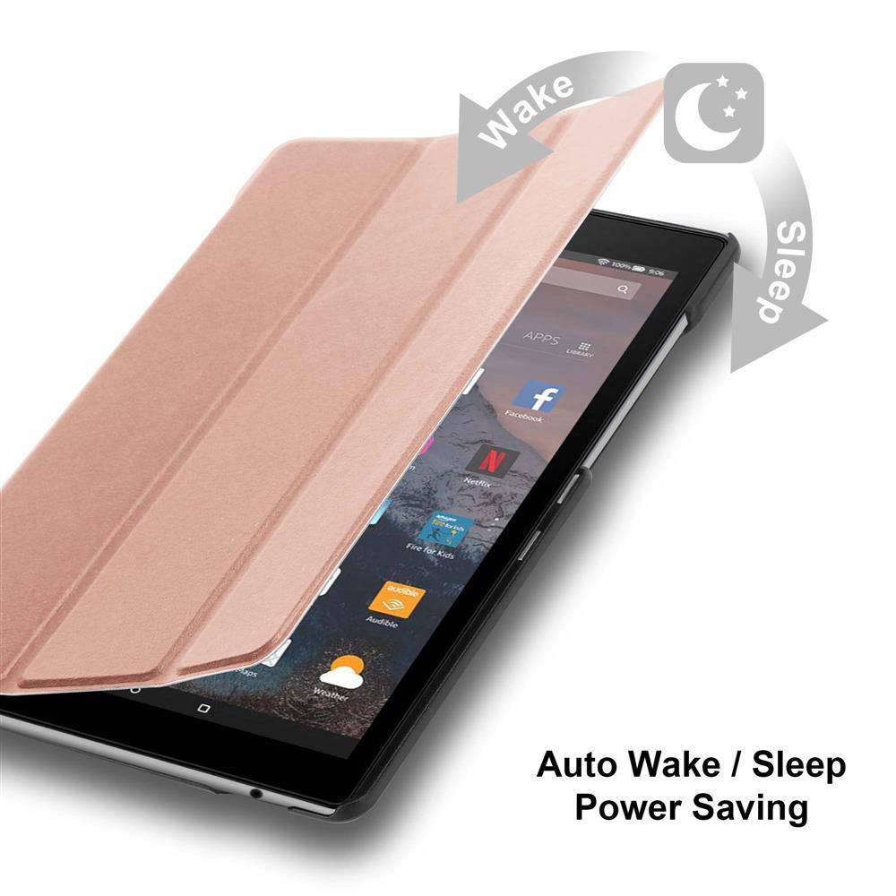 Cadorabo Schutzhülle für Kindle FIRE HD 10 2017 (7. Gen.) Tablet Hülle in Rosa Etui Case Cover Tasche Auto Wake up