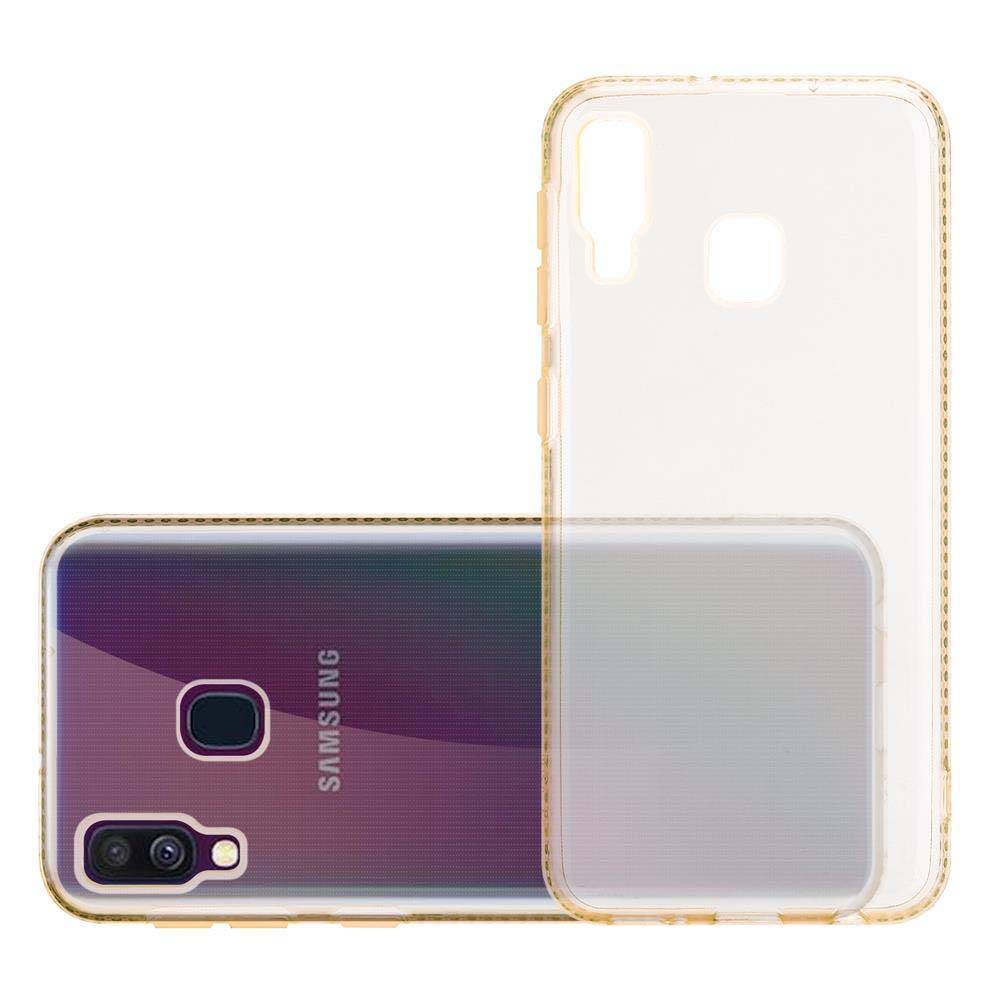 Cadorabo Hülle für Samsung Galaxy A40 Schutz Hülle in Gelb Case Cover TPU Silikon Strass Handyhülle Etui