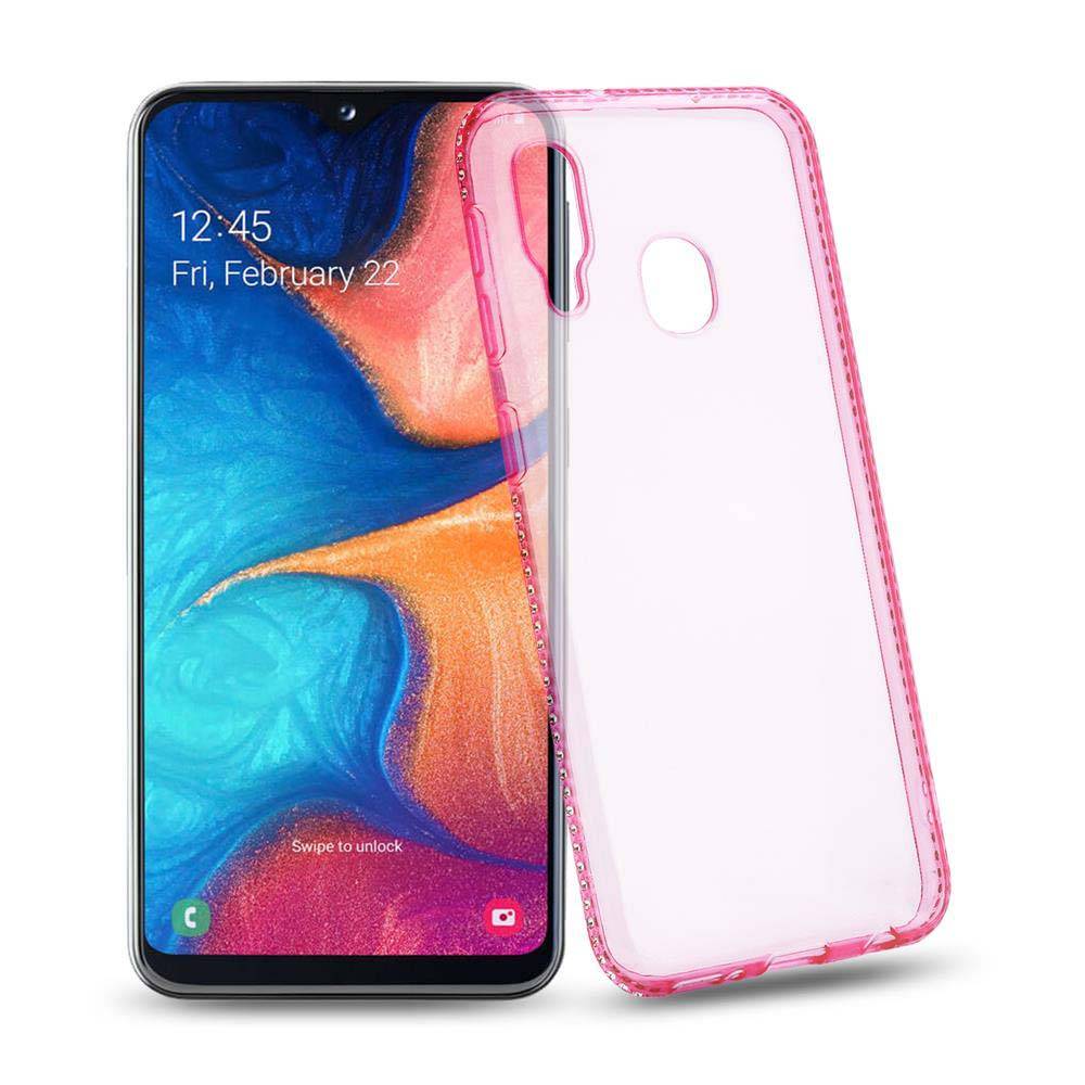 Cadorabo Hülle für Samsung Galaxy A10e / A20e Schutz Hülle in Rosa Case Cover TPU Silikon Strass Handyhülle Etui