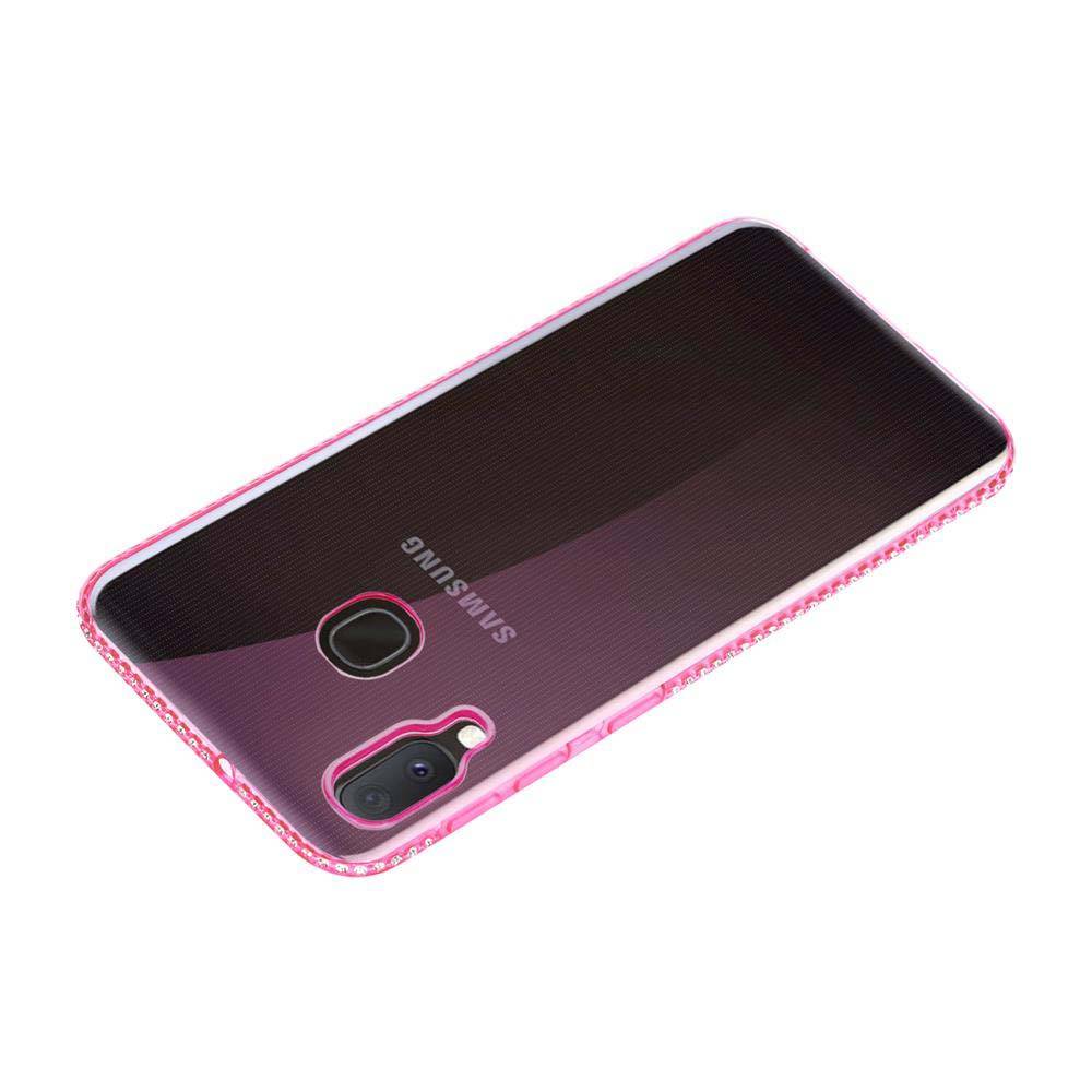 Cadorabo Hülle für Samsung Galaxy A10e / A20e Schutz Hülle in Rosa Case Cover TPU Silikon Strass Handyhülle Etui