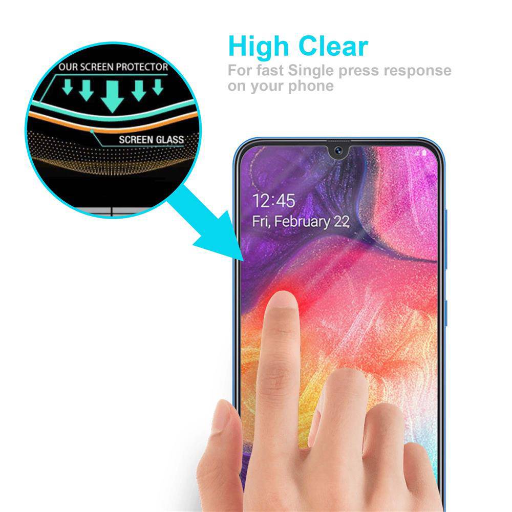 Cadorabo Folie für Samsung Galaxy A50 4G / A50s / A30s in KRISTALL KLAR - Gehärtetes Display-Schutzglas (RETAIL PACKAGING)