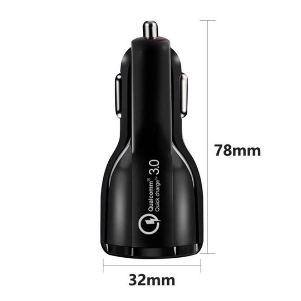 Cadorabo KFZ Ladegerät in GLANZ SCHWARZ - 2-Port Dual USB Ladeadapter 3.0 Quick Charge mit 2 Anschlüssen