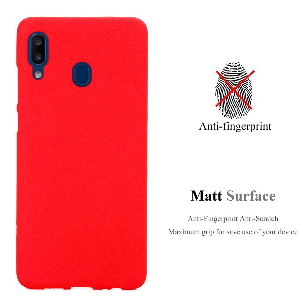 Cadorabo Schutzhülle für Samsung Galaxy A10e / A20e Hülle in Rot Handyhülle TPU Etui Cover Case