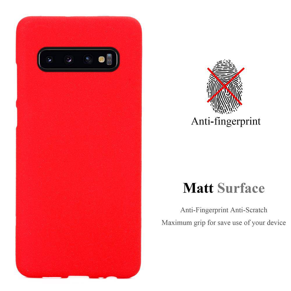 Cadorabo Schutzhülle für Samsung Galaxy S10 4G Hülle in Rot Handyhülle TPU Etui Cover Case