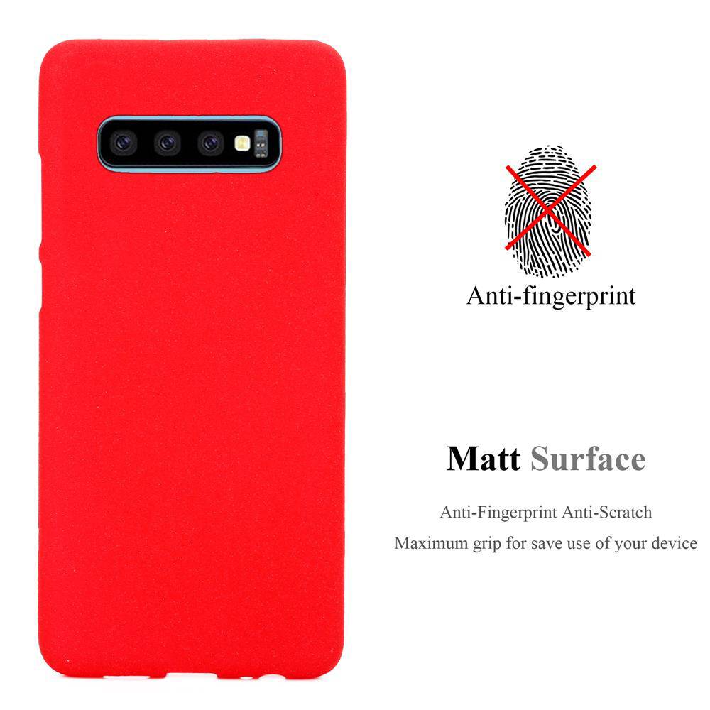 Cadorabo Schutzhülle für Samsung Galaxy S10 PLUS Hülle in Rot Handyhülle TPU Etui Cover Case
