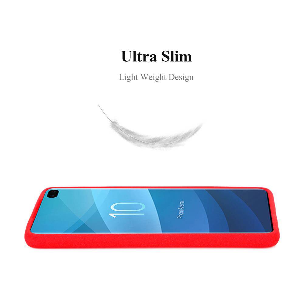 Cadorabo Schutzhülle für Samsung Galaxy S10 PLUS Hülle in Rot Handyhülle TPU Etui Cover Case