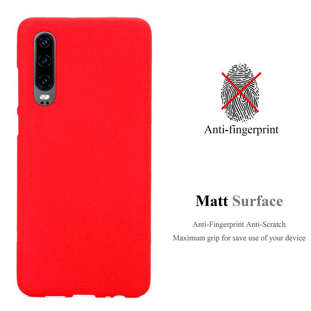 Cadorabo Schutzhülle für Huawei P30 Hülle in Rot Handyhülle TPU Etui Cover Case