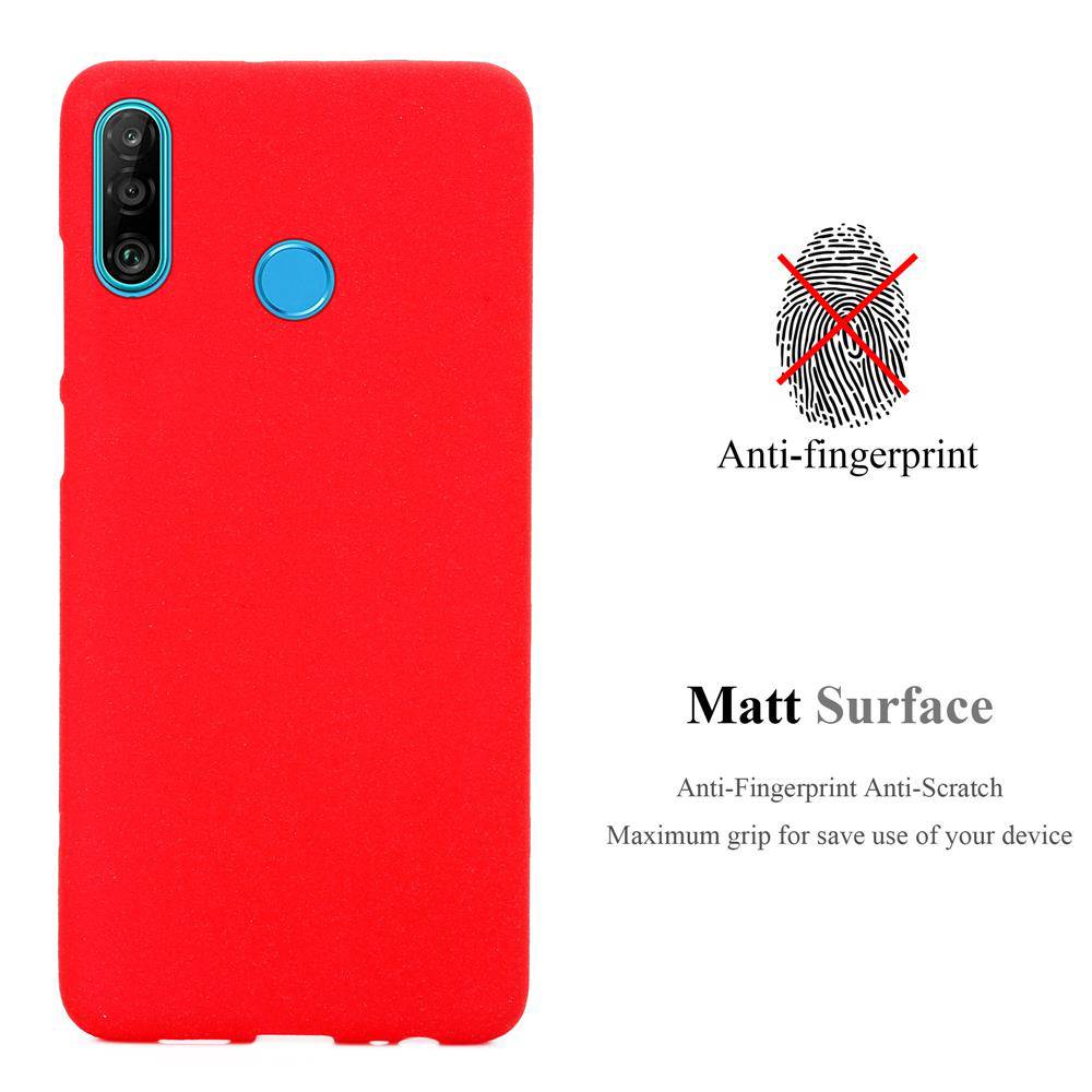 Cadorabo Schutzhülle für Huawei P30 LITE Hülle in Rot Handyhülle TPU Etui Cover Case