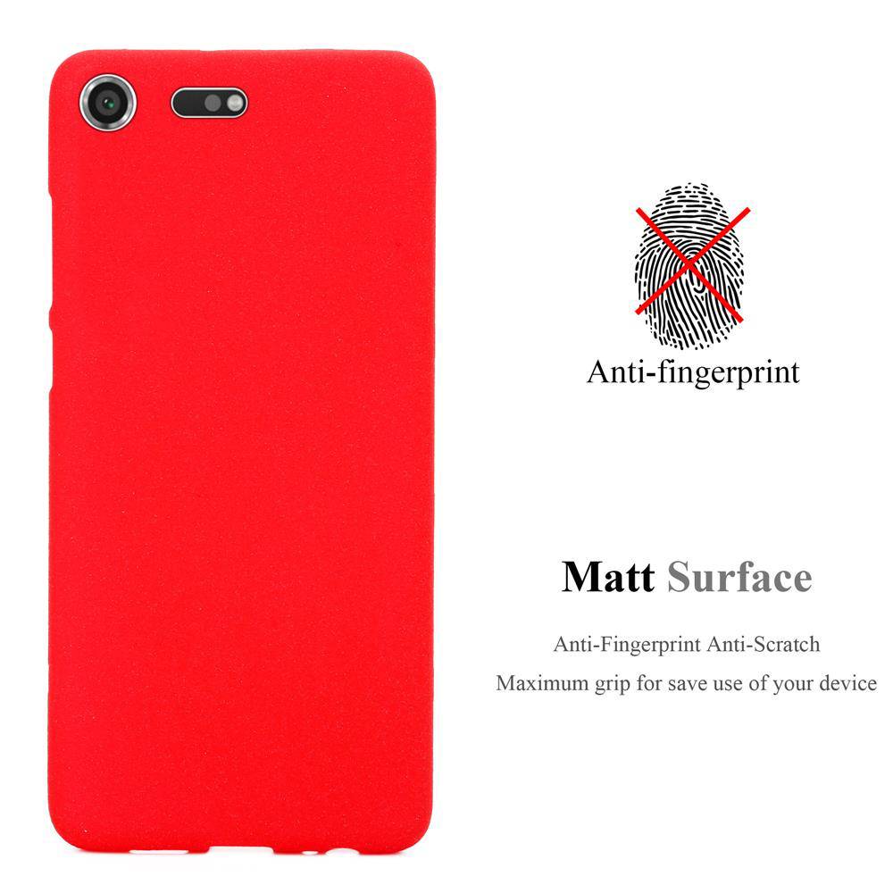 Cadorabo Schutzhülle für Sony Xperia XZ PREMIUM Hülle in Rot Handyhülle TPU Etui Cover Case