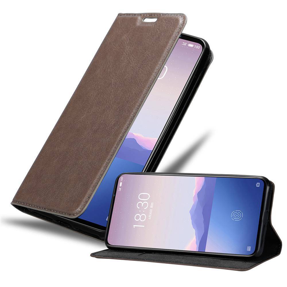 Cadorabo Hülle für MEIZU 16S Schutz Hülle in Braun Handyhülle Etui Case Cover Magnetverschluss