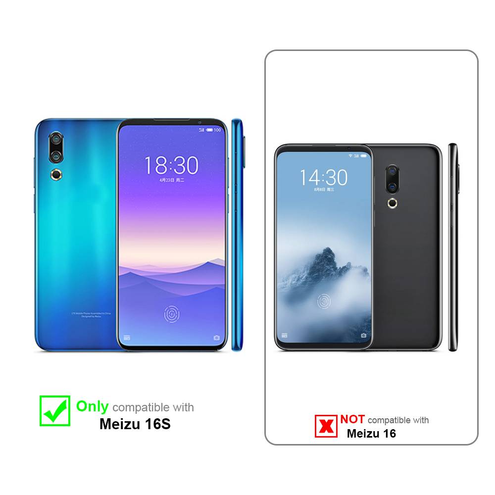 Cadorabo Hülle für MEIZU 16S Schutz Hülle in Schwarz Handyhülle Etui Case Cover Magnetverschluss