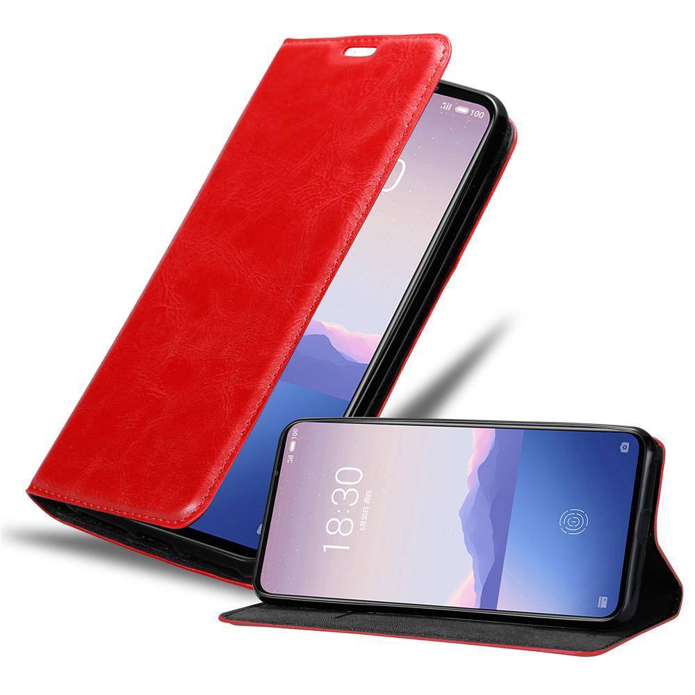 Cadorabo Hülle für MEIZU 16Xs Schutz Hülle in Rot Handyhülle Etui Case Cover Magnetverschluss