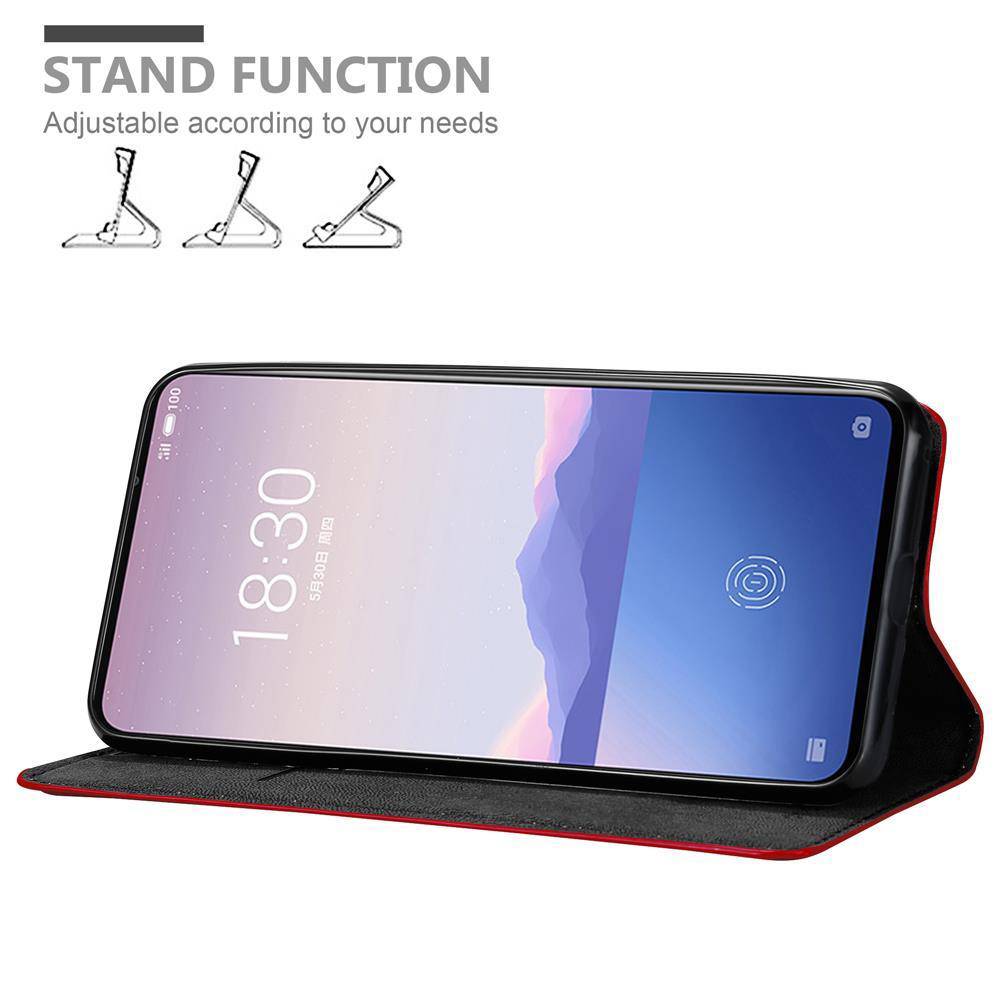 Cadorabo Hülle für MEIZU 16Xs Schutz Hülle in Rot Handyhülle Etui Case Cover Magnetverschluss
