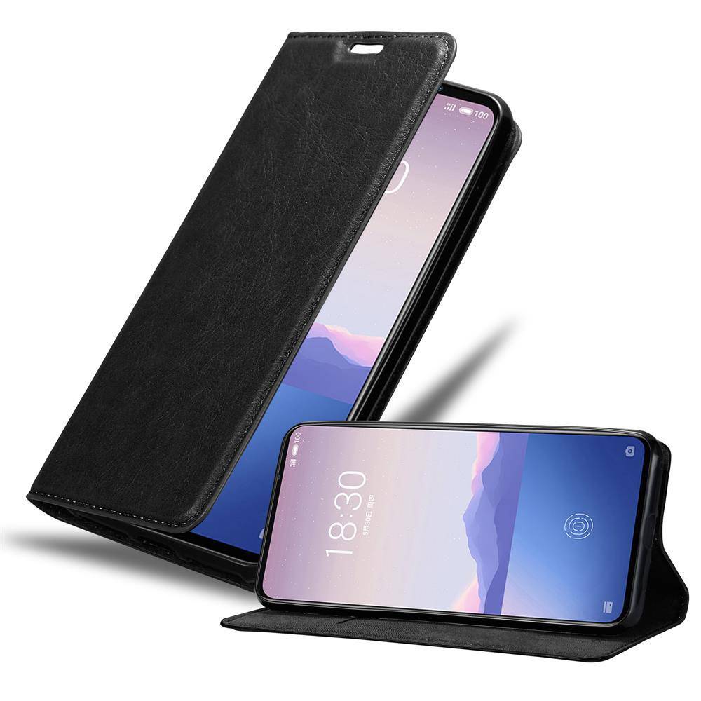 Cadorabo Hülle für MEIZU 16Xs Schutz Hülle in Schwarz Handyhülle Etui Case Cover Magnetverschluss