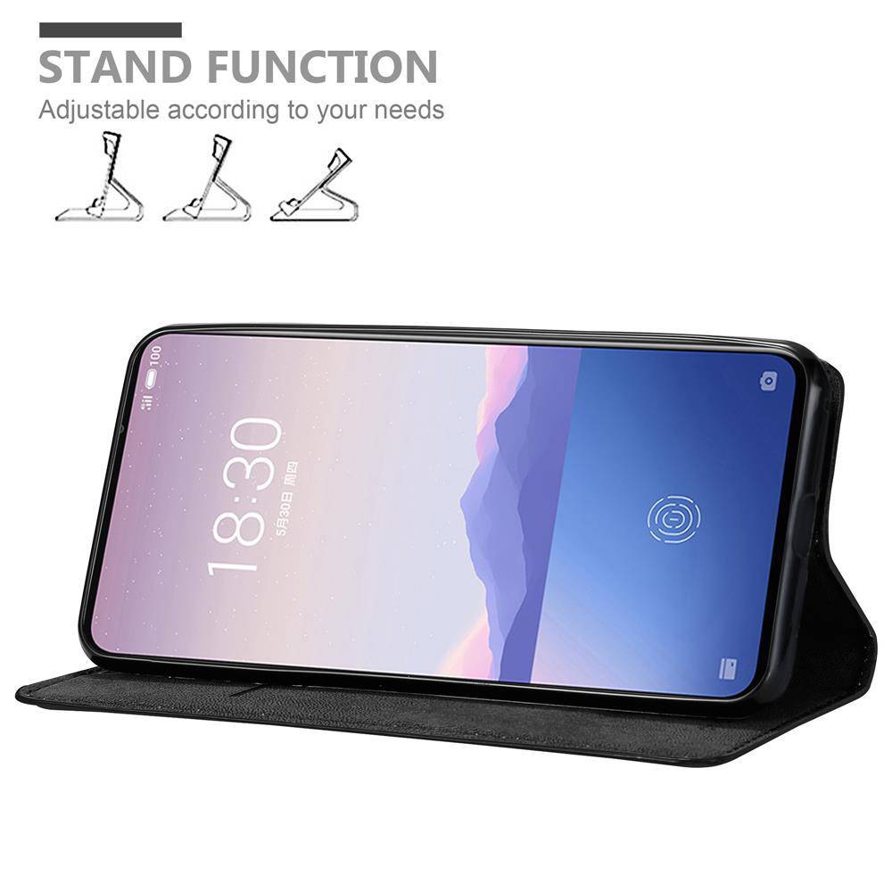 Cadorabo Hülle für MEIZU 16Xs Schutz Hülle in Schwarz Handyhülle Etui Case Cover Magnetverschluss