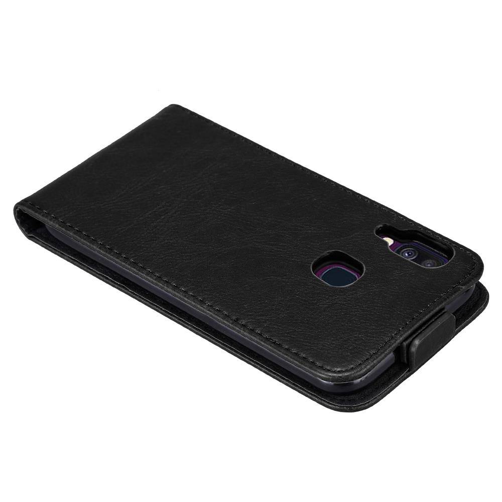 Cadorabo Hülle für Samsung Galaxy A40 Schutz Hülle in Schwarz Flip Etui Handyhülle Case Cover