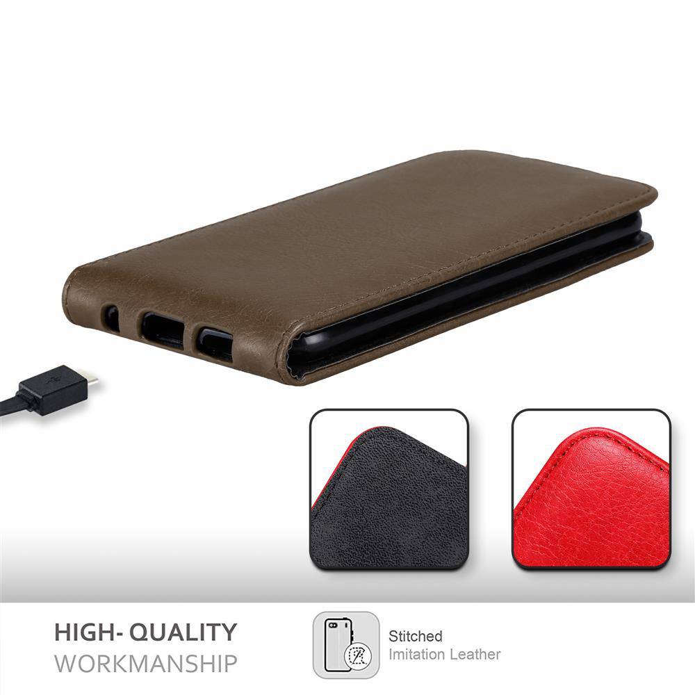 Cadorabo Hülle für Samsung Galaxy A50 4G / A50s / A30s Schutz Hülle in Braun Flip Etui Handyhülle Case Cover