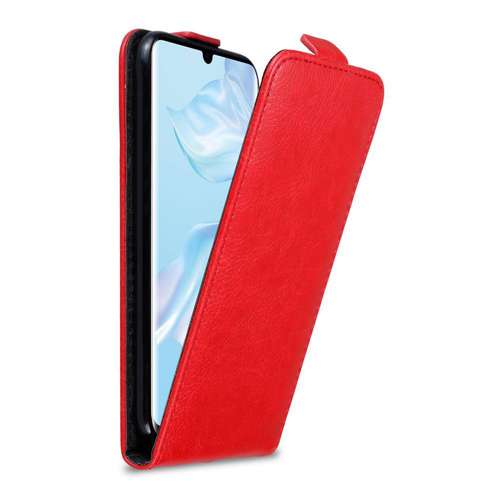 Cadorabo Hülle für Huawei P30 PRO Schutz Hülle in Rot Flip Etui Handyhülle Case Cover